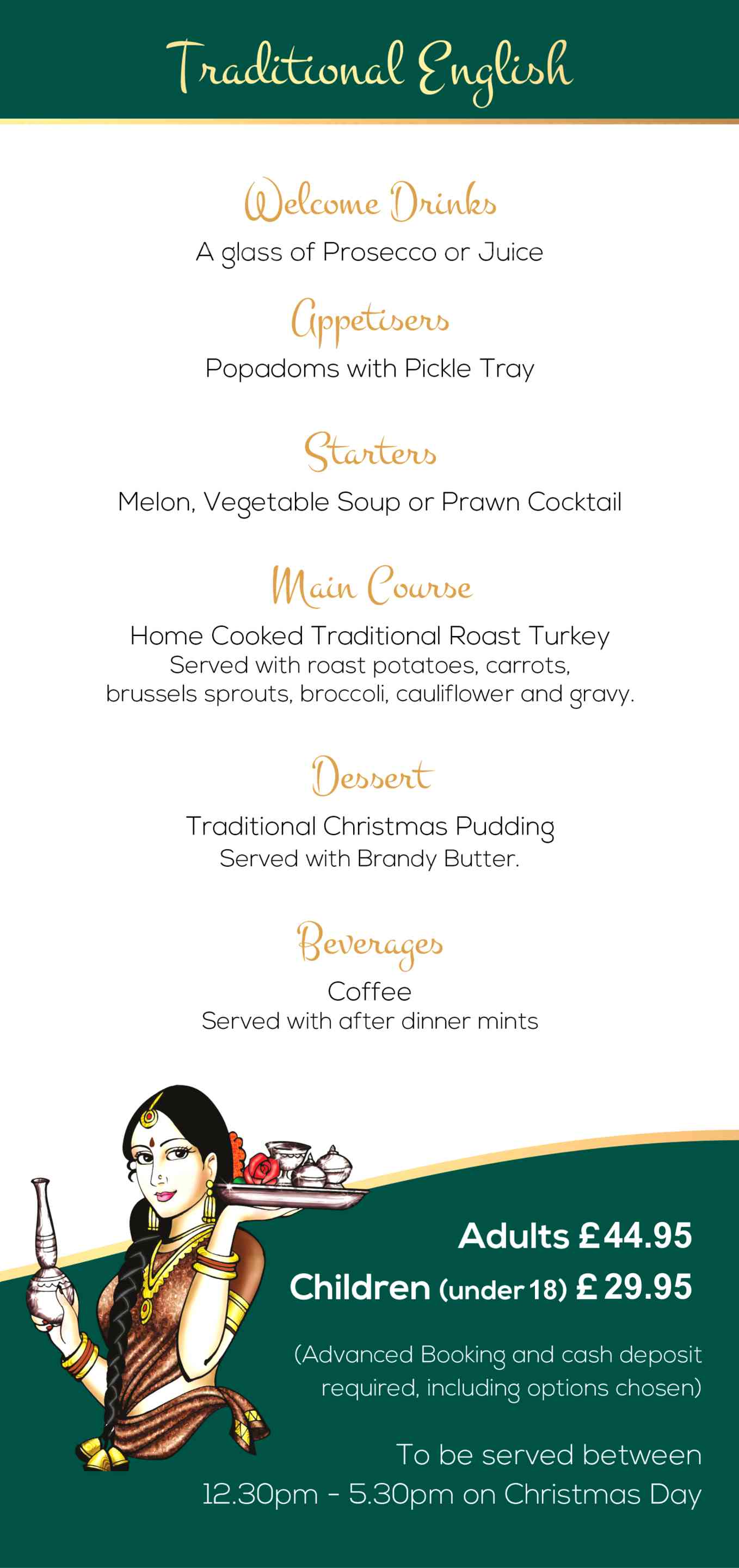 Christmas Day Menu at Thrishna Premium Bangladeshi Restaurant