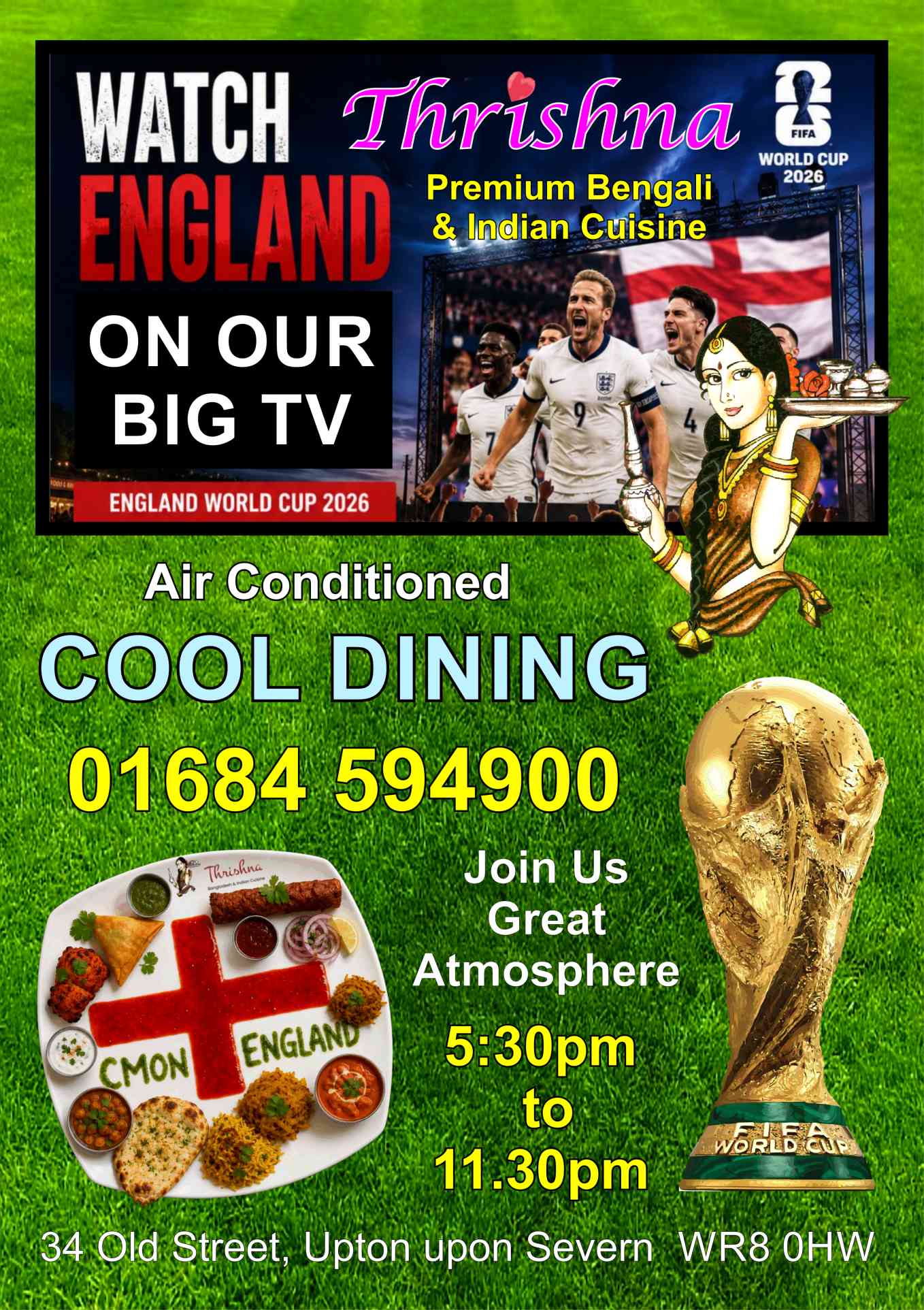 Watch World Cup 2026 while you dine at Thrishna Premium Bangladeshi Restaurant
